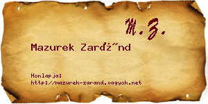 Mazurek Zaránd névjegykártya